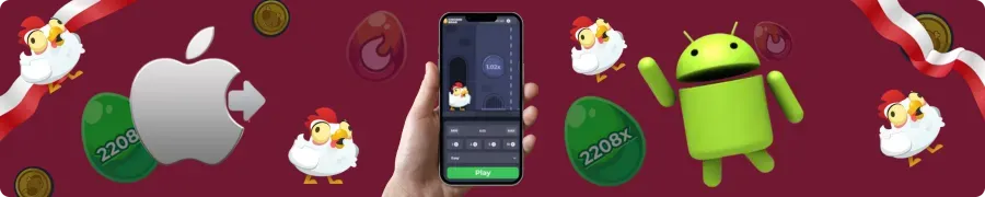 Chicken Road game mobile interface on smartphone