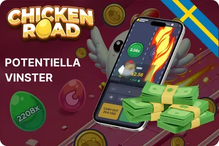 Diagram över utbetalningsstruktur i Chicken Road