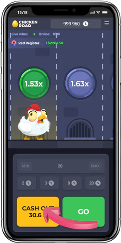 Withdraw winnings or continue playing Chicken Road