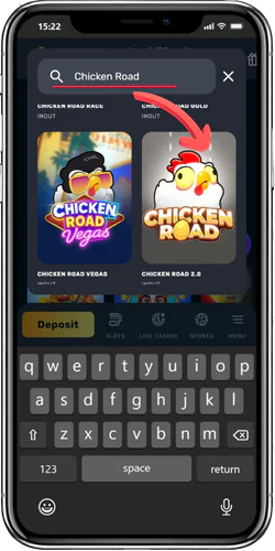 Locate Chicken Road in the casino lobby